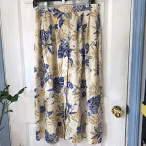 Alfred Dunner Linen Blend Floral Prints Spring/Summer Women Maxi Skirt Size 8